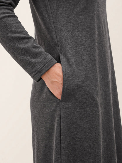 Lyocell Wool Side Button A-Line Knit Midi Dress MIRENA  DestGlow