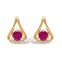 14K Yellow Gold Red Ruby and Diamond Accent Teardrop Stud Earrings  DestGlow