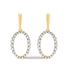 14K Yellow Gold Graduating 1/2 Cttw Diamond Oval Dangle Earrings  DestGlow