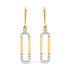 14K Yellow Gold 1/5 Cttw Diamond Paper Clip Dangle Earrings  DestGlow