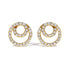 14K Yellow Gold 3/8 Cttw Diamond Double Circle Stud Earrings  DestGlow