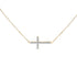 10K Yellow Gold 1/5 Cttw Diamond Sideways Cross Pendant Necklace  DestGlow