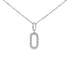 14K White Gold Diamond Accent Paperclip Pendant Necklace  DestGlow