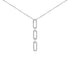14K White Gold 1/10 Cttw Diamond Triple Paper Clip Pendant Necklace  DestGlow