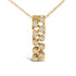 14K Yellow Gold Bezel Set 1/7 Cttw Diamond Vertical Bar Pendant Necklace  DestGlow