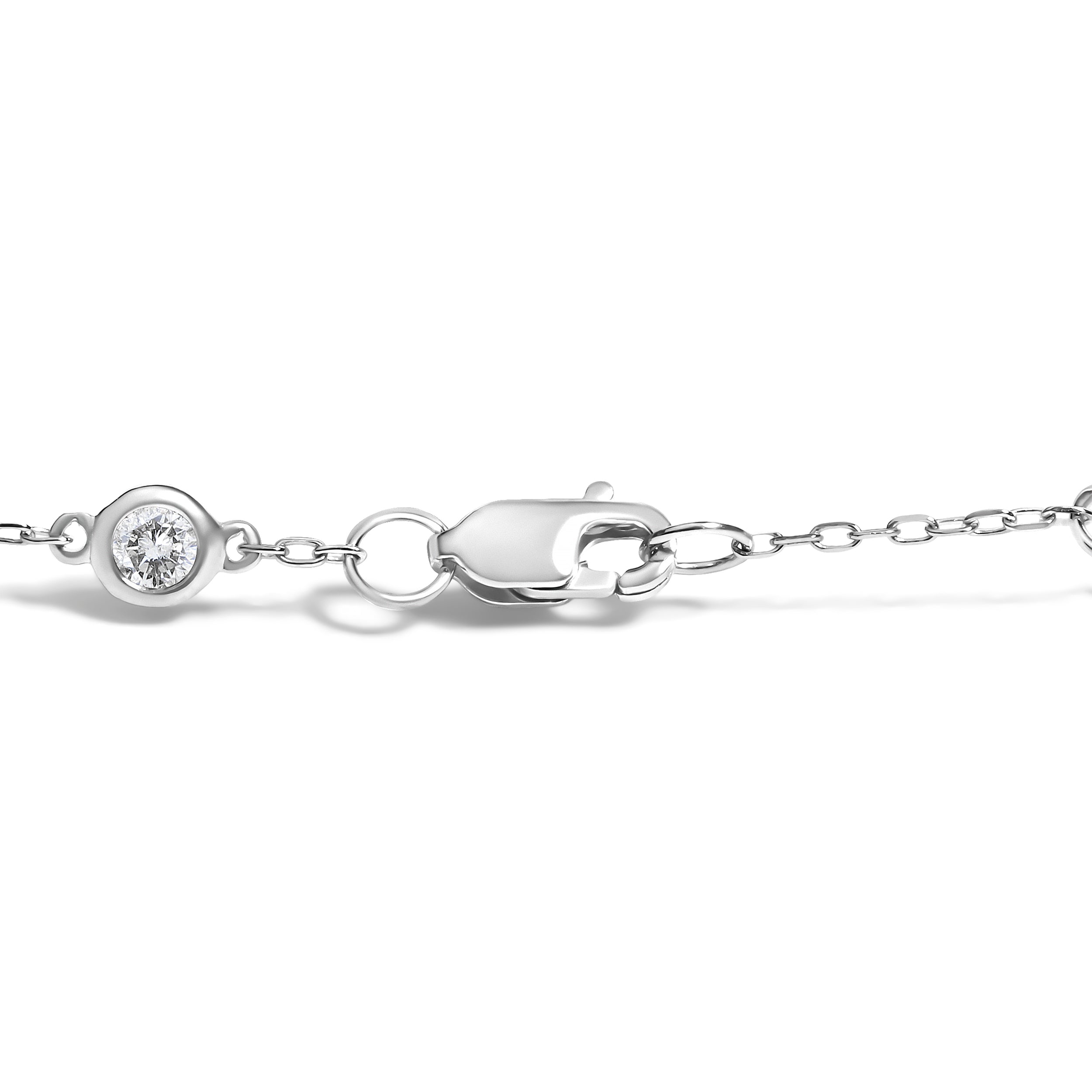 14K White Gold 1/2 Cttw Diamond by Yard Bracelet  DestGlow