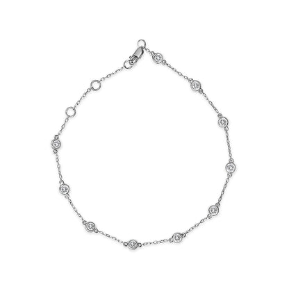 14K White Gold 1/2 Cttw Diamond by Yard Bracelet  DestGlow