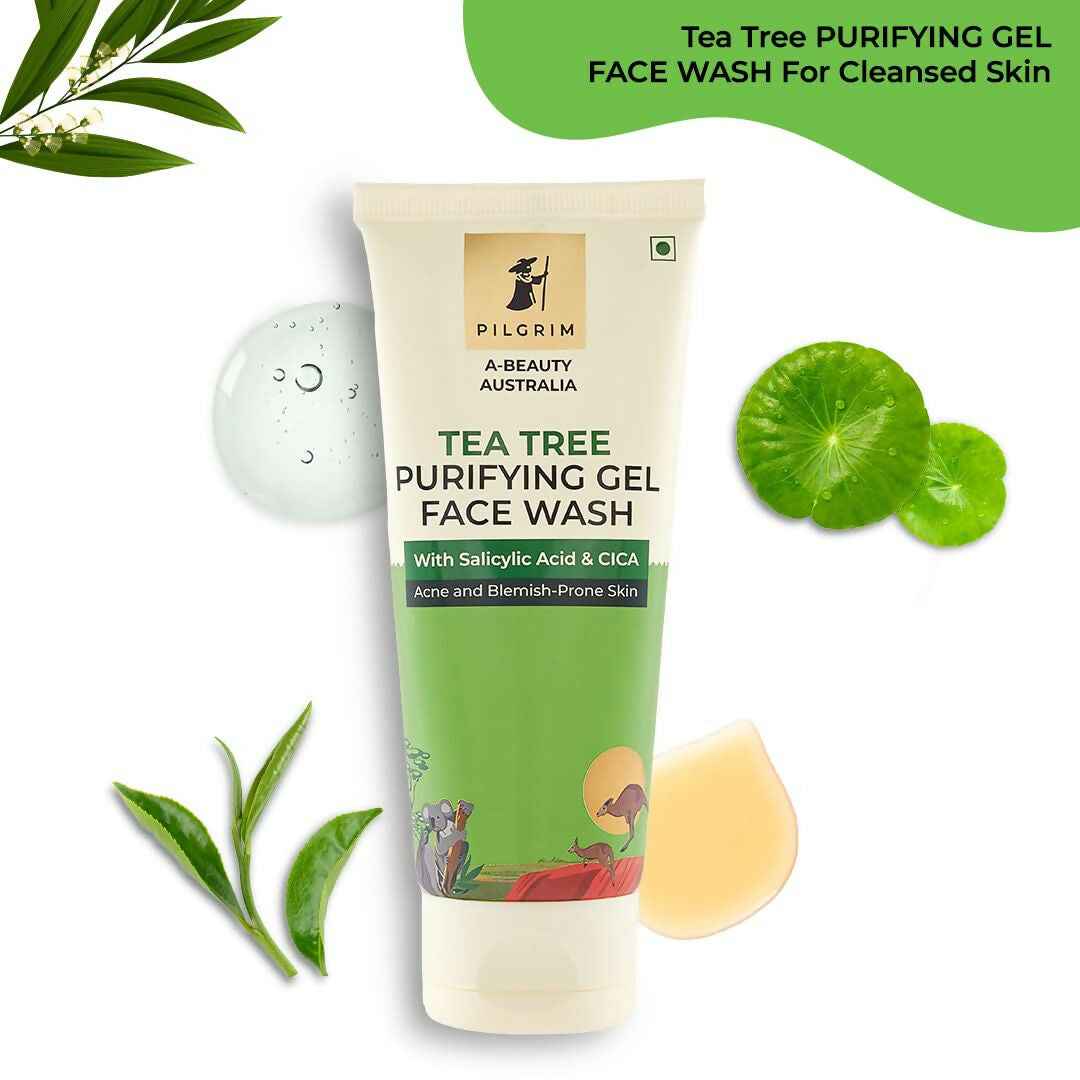 Pilgrim Australian Gel Face wash Purifying with Tea Tree, 1% Salicylic acid &amp; CICA For Oily Skin, Acne And Pimples