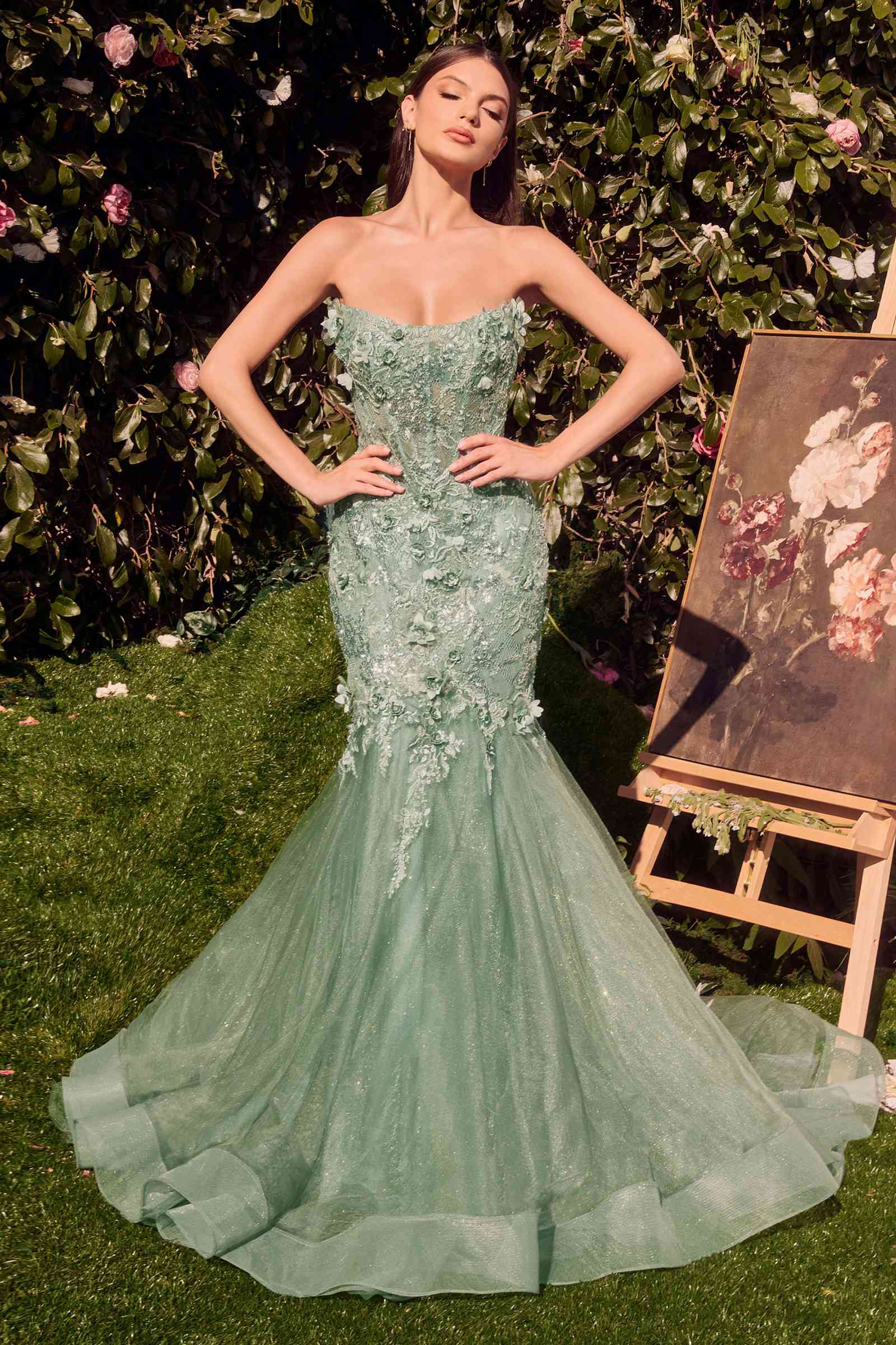 Andrea &amp; Leo MA101 Strapless Mermaid Dress With Removable Bolero