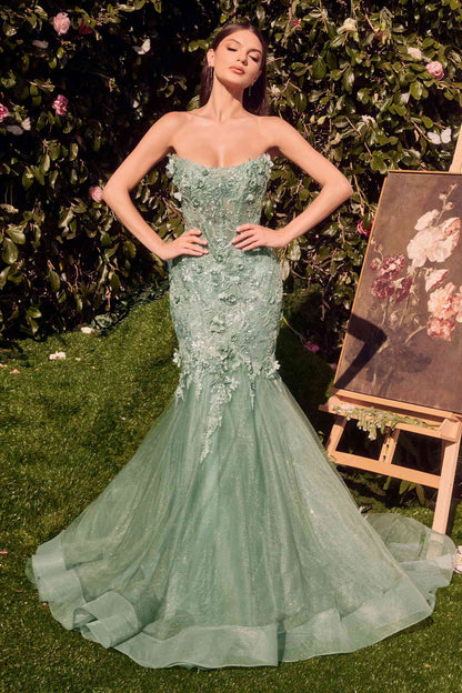 Andrea &amp; Leo MA101 Strapless Mermaid Dress With Removable Bolero