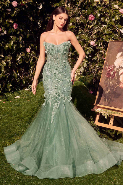 Andrea &amp; Leo MA101 Strapless Mermaid Dress With Removable Bolero