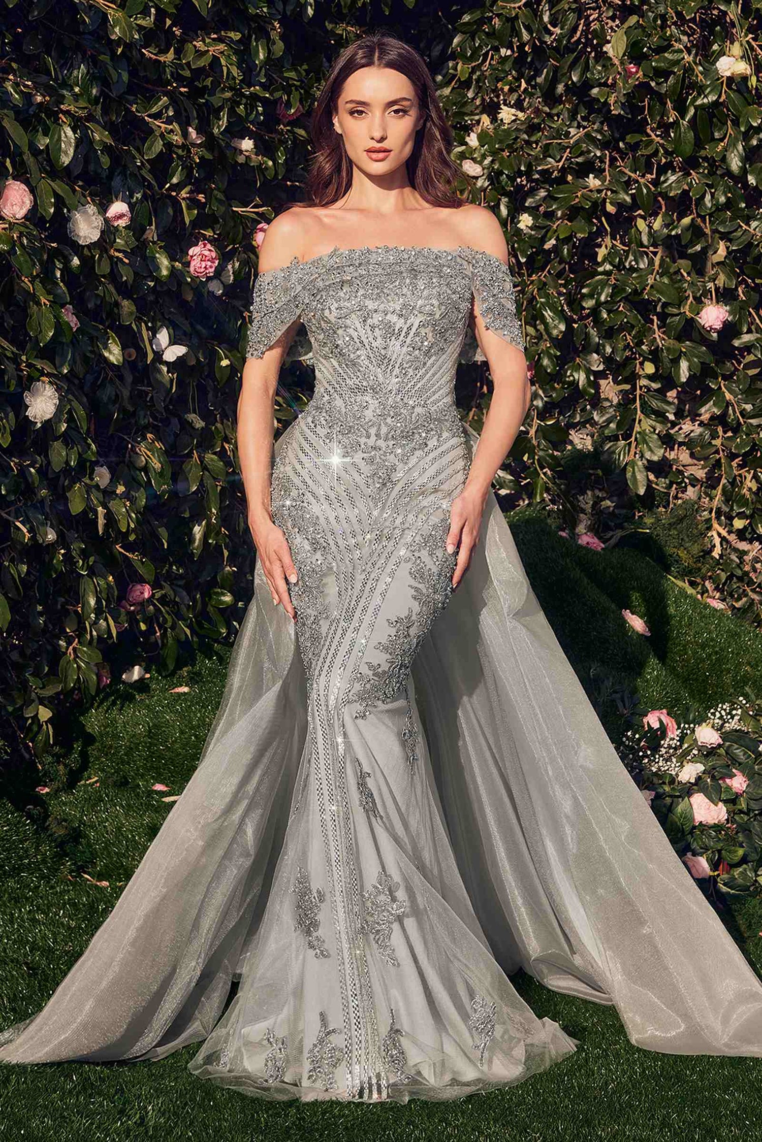 Andrea &amp; Leo MA103 Off The Shoulder Embellished Mermaid Gown