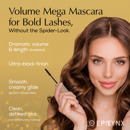 Mega Volume Vegan Mascara – Smudge-Proof with Handmade Diamond Case by EpiLynx