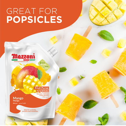 Mazzoni, Mango Puree, 100% Pure Mango, Just Fruit, No Sugar Added, 2.2 lb