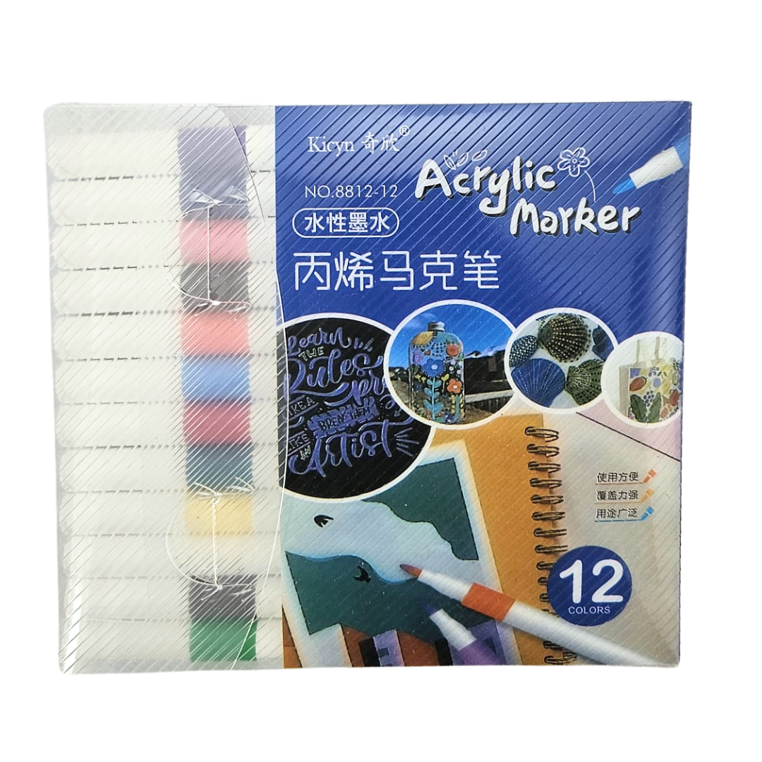 Kicyn Marcadores Acrílicos – Set de 12 Colores by Farmacias Savia