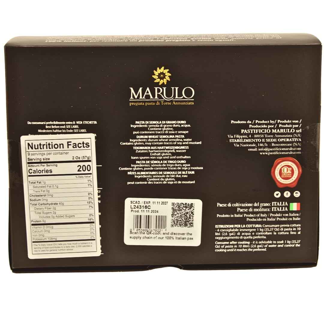 Marulo Paccheri Homemade Artisan Pasta – Authentic Italian Bronze Cut, 500 g (1.1 lb) Luxury Box