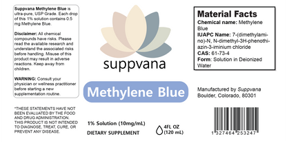 Methylene Blue Liquid 1% XL (1200mg, 4oz)