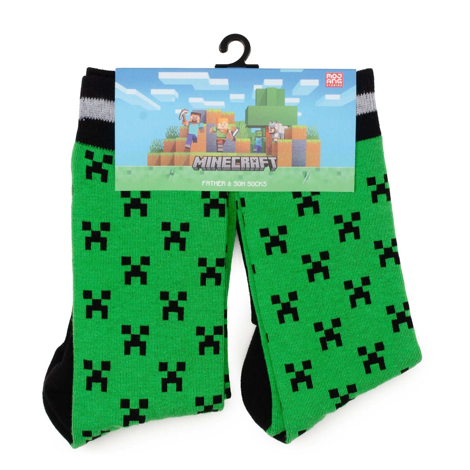 Minecraft Creeper Green Father/Son Sock Set by Cufflinks.com