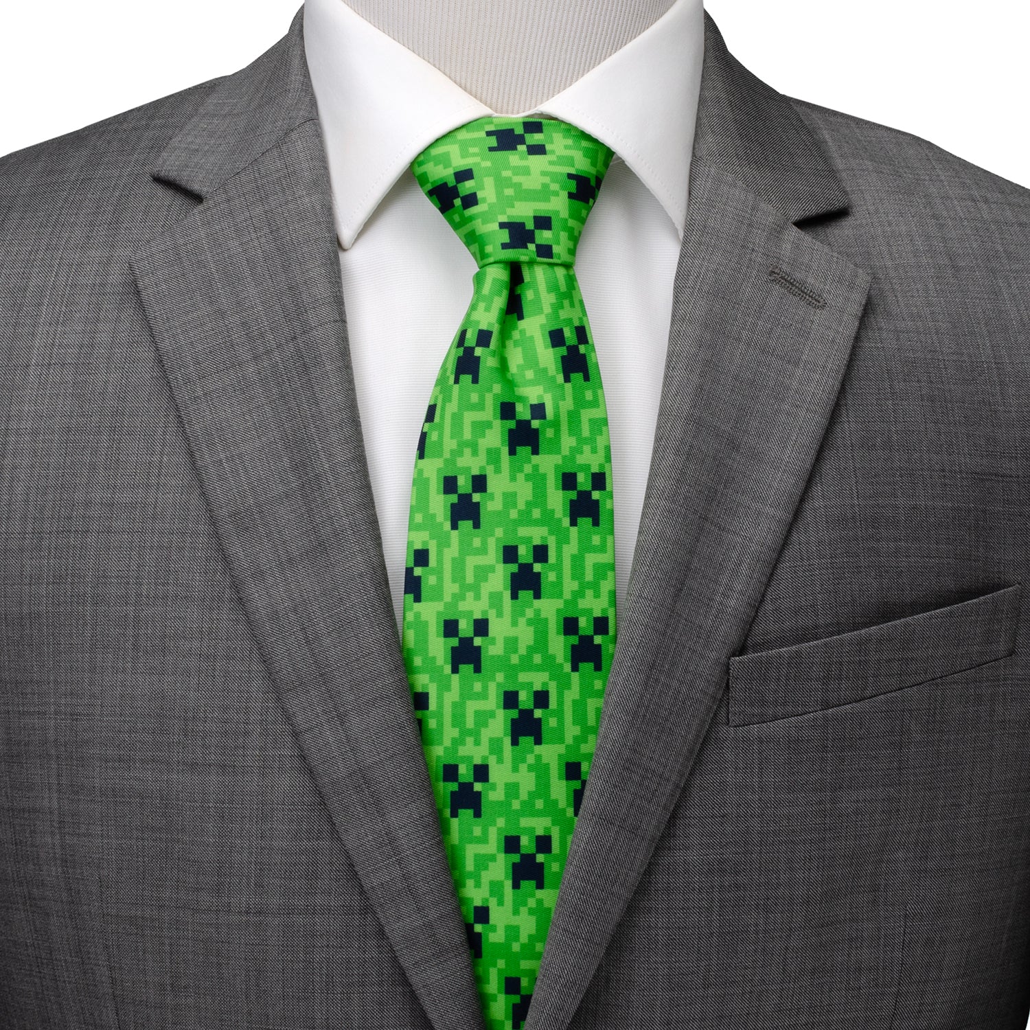 Minecraft Creeper Green Father/Son Tie Set by Cufflinks.com