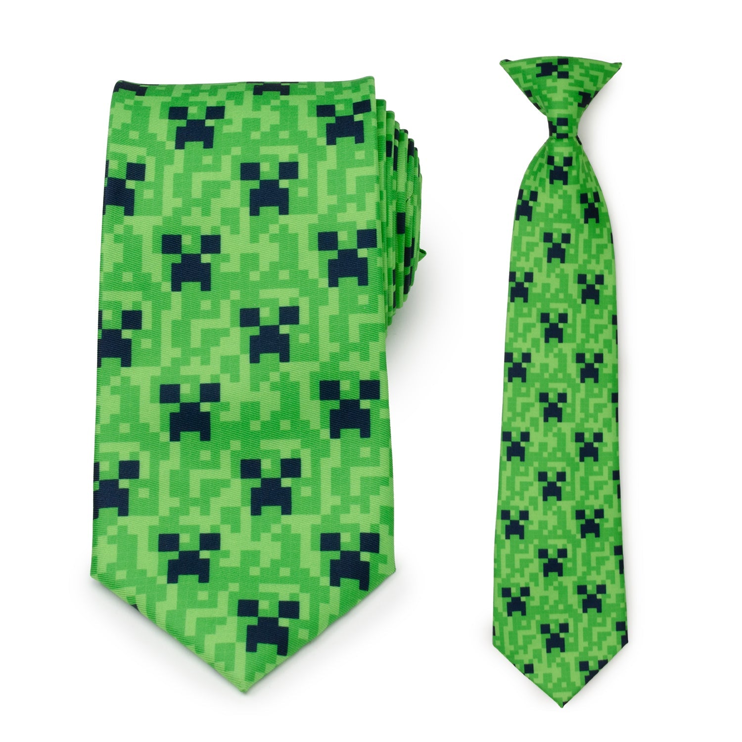 Minecraft Creeper Green Father/Son Tie Set by Cufflinks.com
