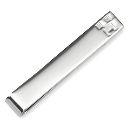 Minecraft Creeper Hidden Message Silver Tie Bar by Cufflinks.com