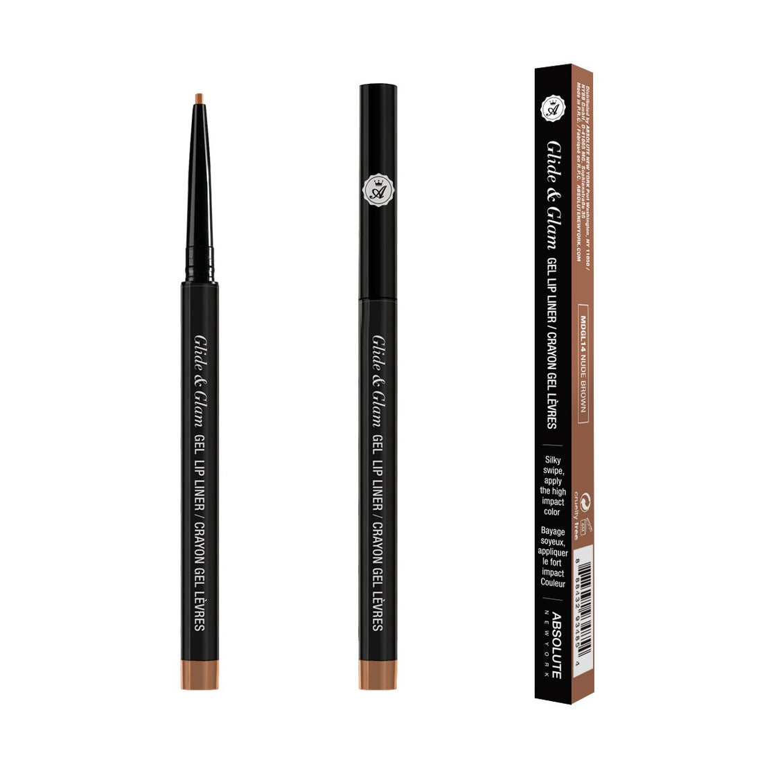 ABSOLUTE Glide &amp; Glam Gel Lip Liner - Nude Brown - accessories