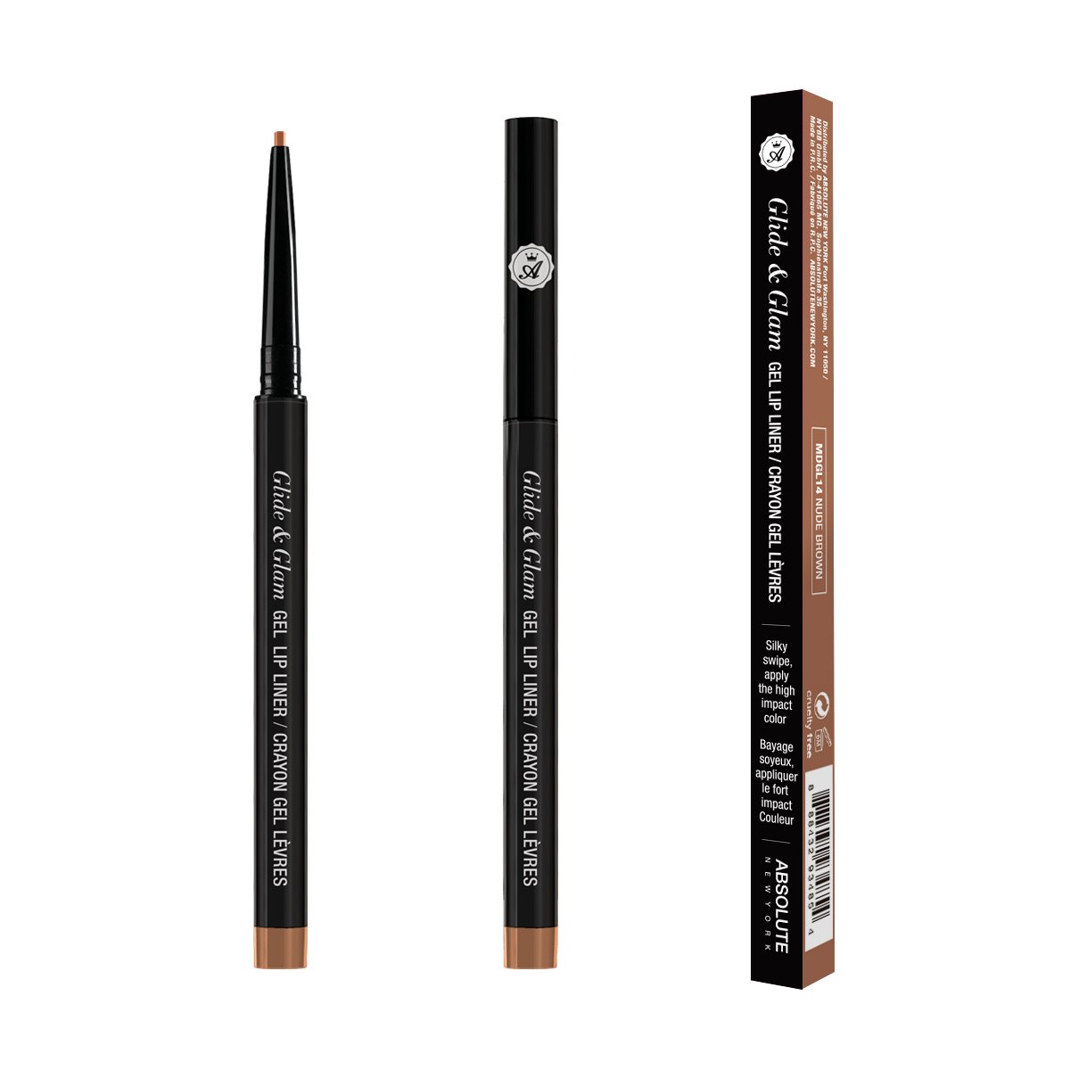 ABSOLUTE Glide &amp; Glam Gel Lip Liner - Nude Brown - accessories