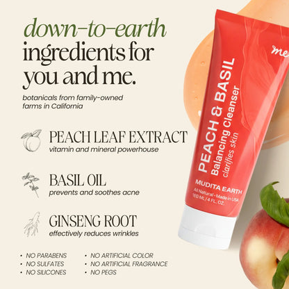 Peach &amp; Basil Balancing Face Cleanser 
