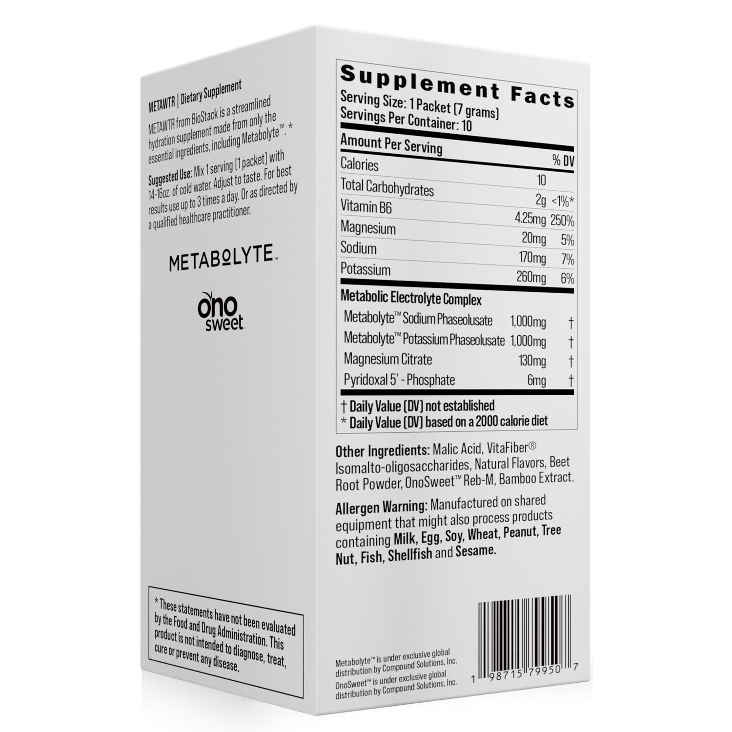 MetaWTR Hydration Fruit Punch - 10 Stick Pack by BioStack