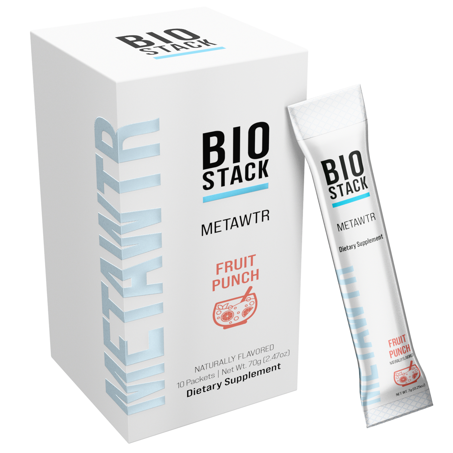 MetaWTR Hydration Fruit Punch - 10 Stick Pack by BioStack