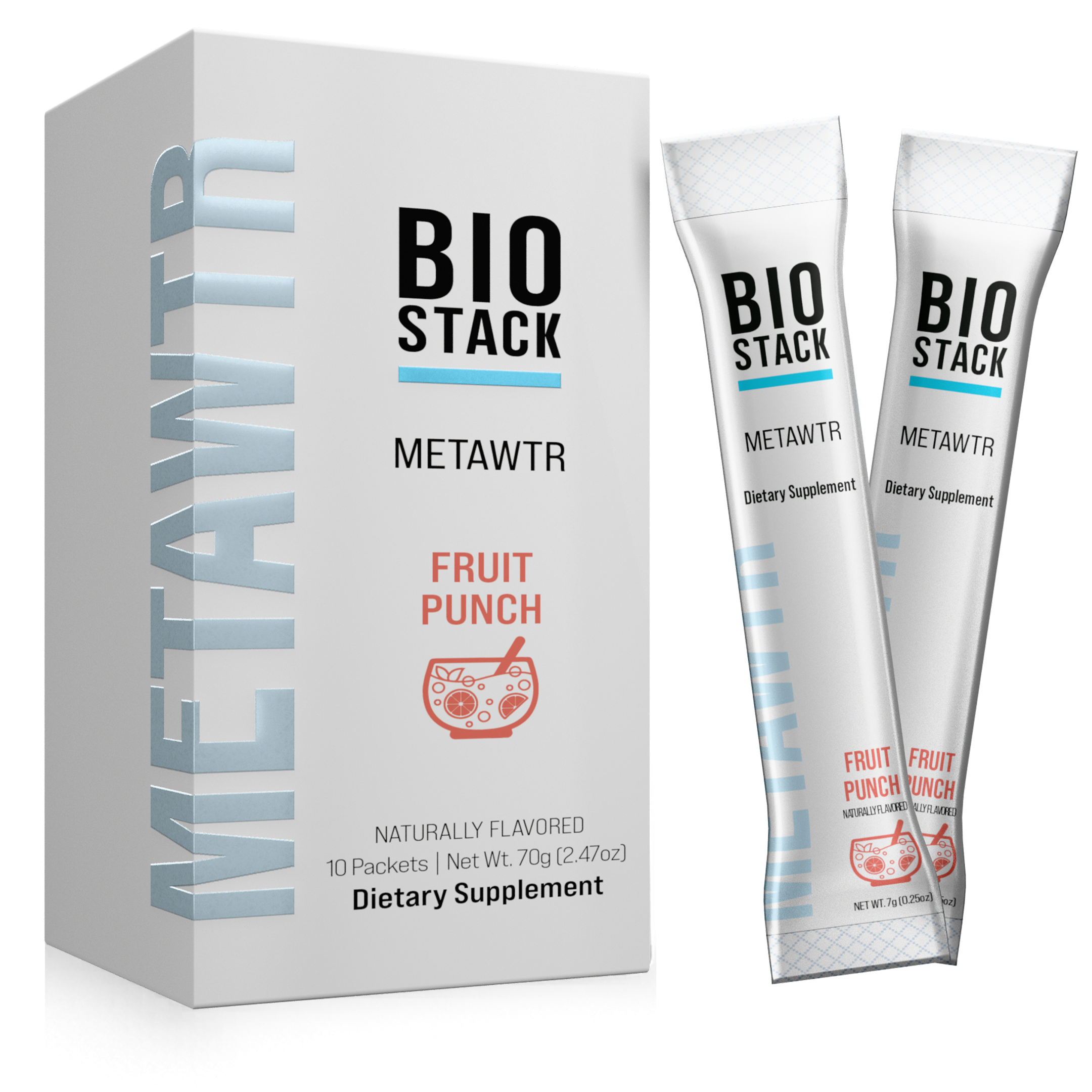 MetaWTR Hydration Fruit Punch - 10 Stick Pack by BioStack