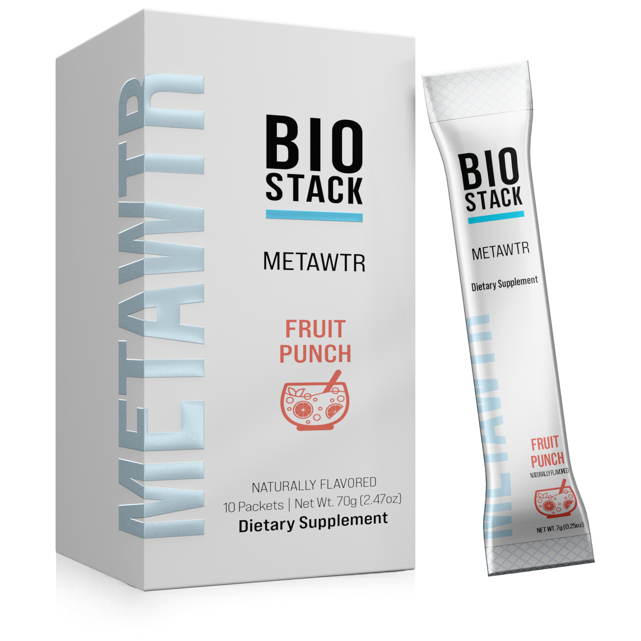 MetaWTR Hydration Fruit Punch - 10 Stick Pack by BioStack