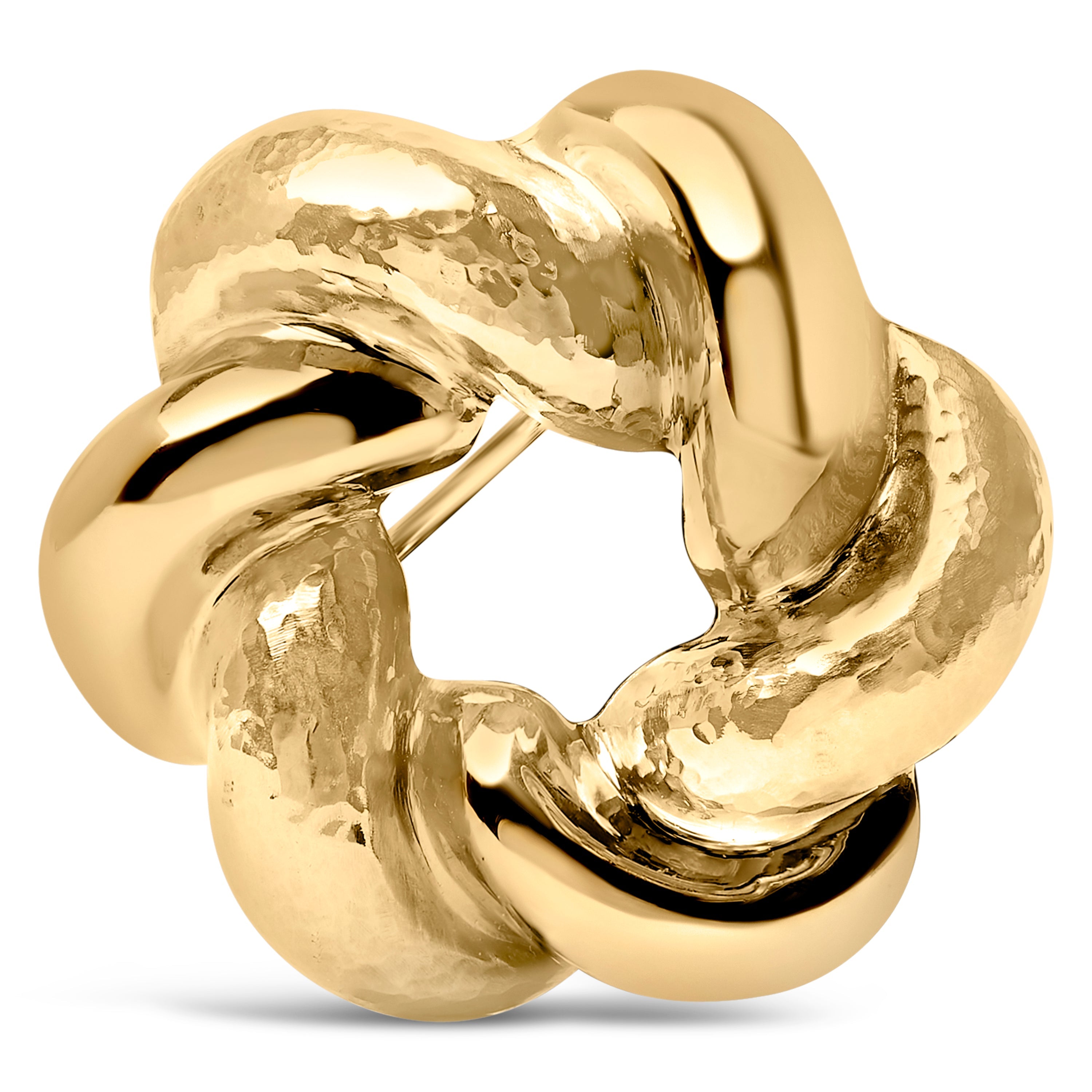 18K Yellow Gold Sculpted Knot Brooch by Bids.com