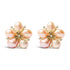 18K Rose Gold 3/8 Cttw Diamond and Freshwater Pearl Blossom Stud Earrings by Bids.com