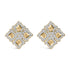 18K Yellow Gold Diamond 5 1/5 Cttw Geometric Cluster Stud Earrings by Bids.com