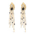 14K Yellow Gold 1.0 Cttw Diamond and Blue Sapphire Chandelier Earrings by Bids.com