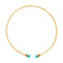 18K Yellow Gold Sculpted Collar Necklace with Turquoise Cabochon Ends by Bids.com