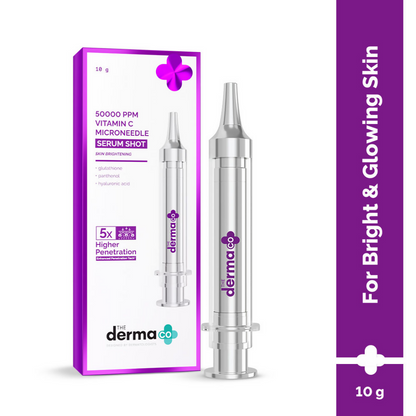 The Derma Co 50000 PPM Vitamin C Microneedle Face Serum Shot for Bright &amp; Glowing Skin