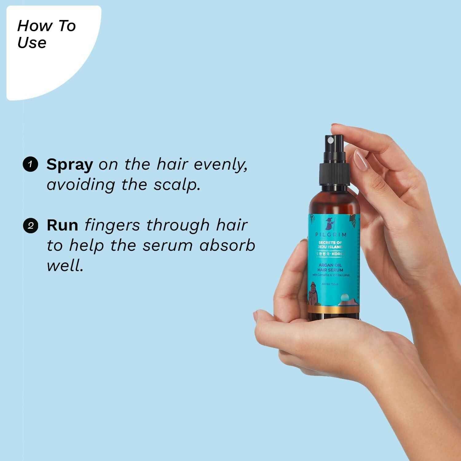 Pilgrim Argan Oil Hair Serum For Dry Frizzy Hair, Hair Smoothing &amp; Soft Hair