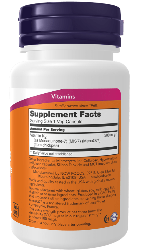 MK-7 Vitamin K-2 Extra Strength-300mcg by Country Life Natural Foods