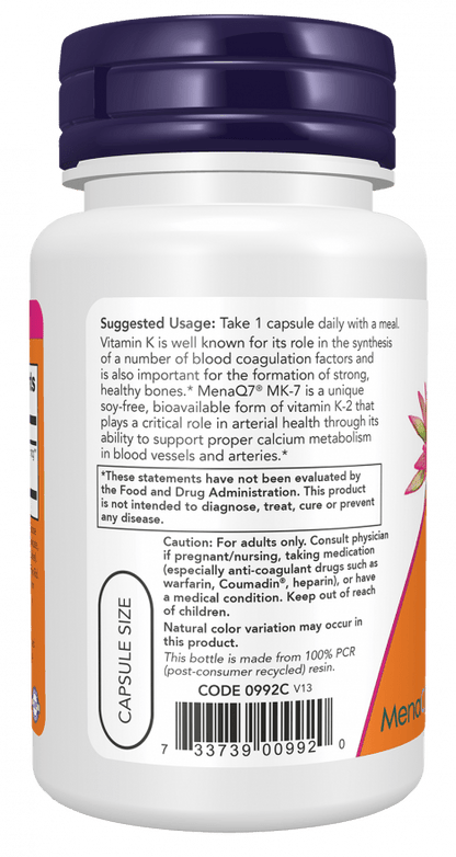 MK-7 Vitamin K-2 100mcg by Country Life Natural Foods