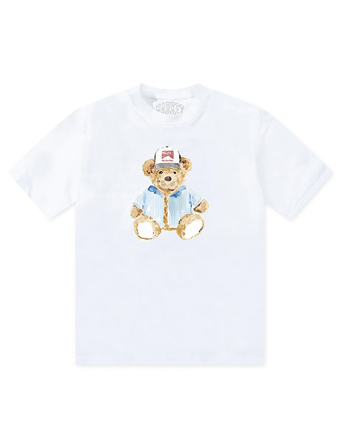 Market Studios Watercolor Teddy T-Shirt - White by Denim Exchange