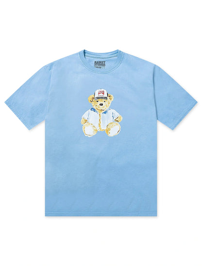 Market Studios Watercolor Teddy T-Shirt - Dusk Blue by Denim Exchange
