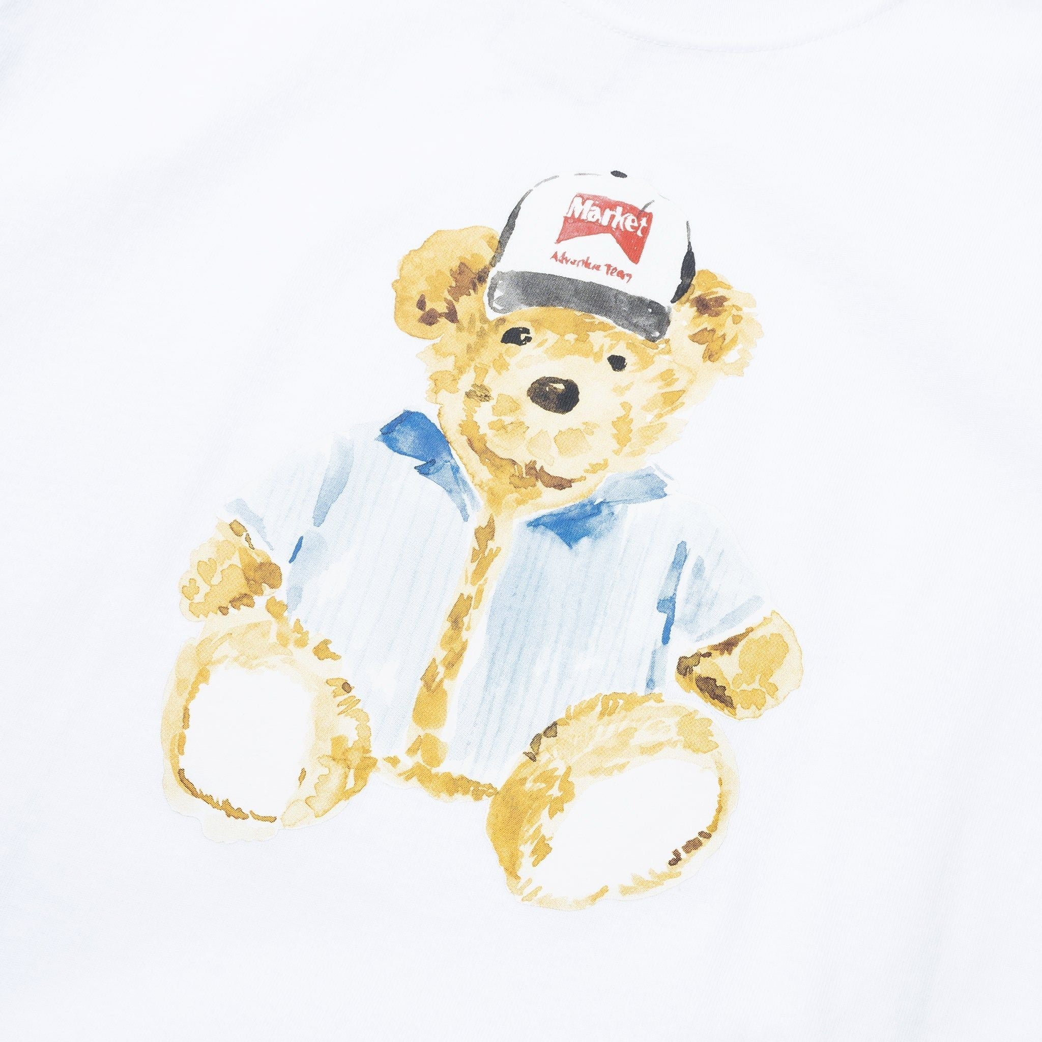 Market Studios Watercolor Teddy T-Shirt - White by Denim Exchange