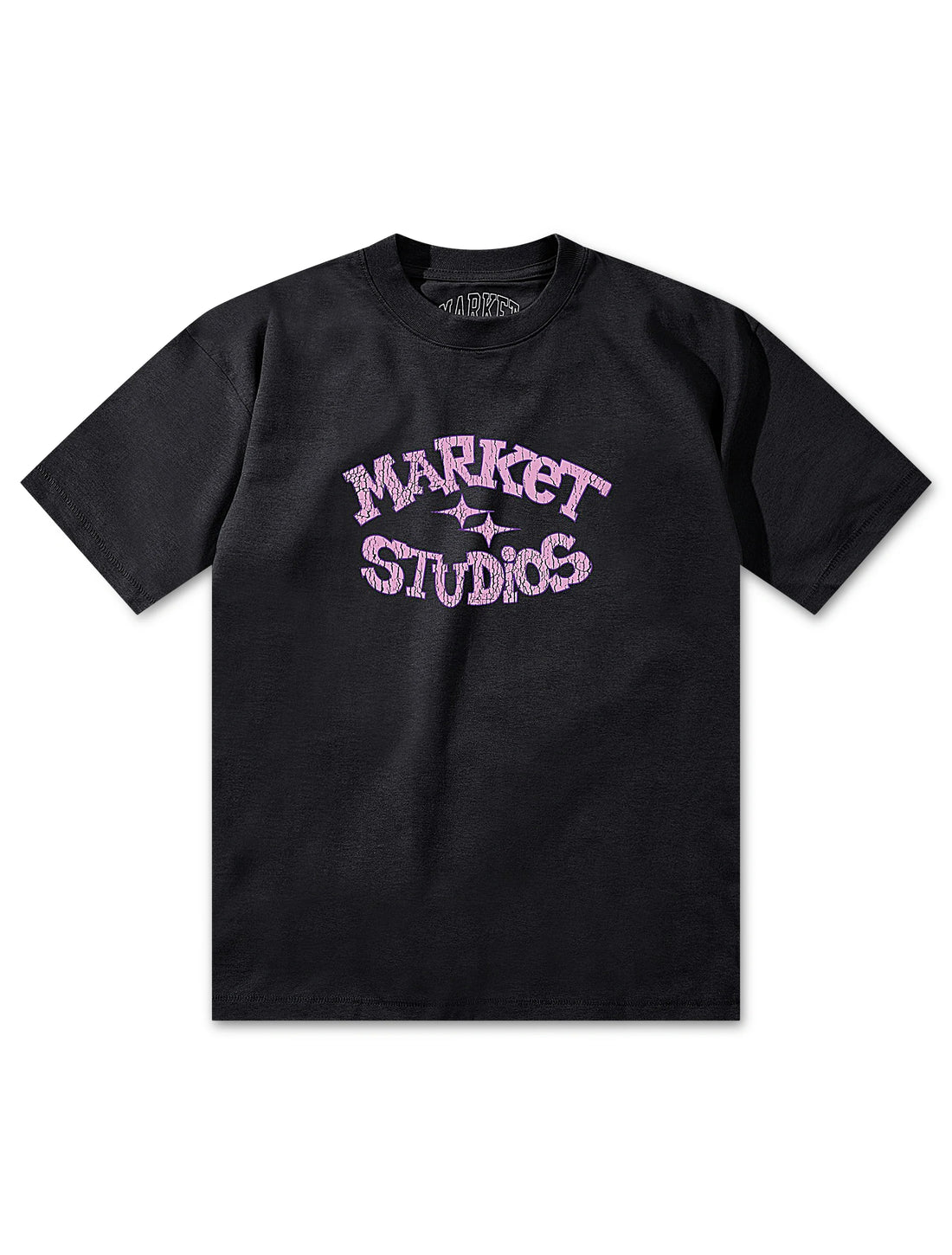 Market Studios Smiley Old School Tee - Washed Black by Denim Exchange