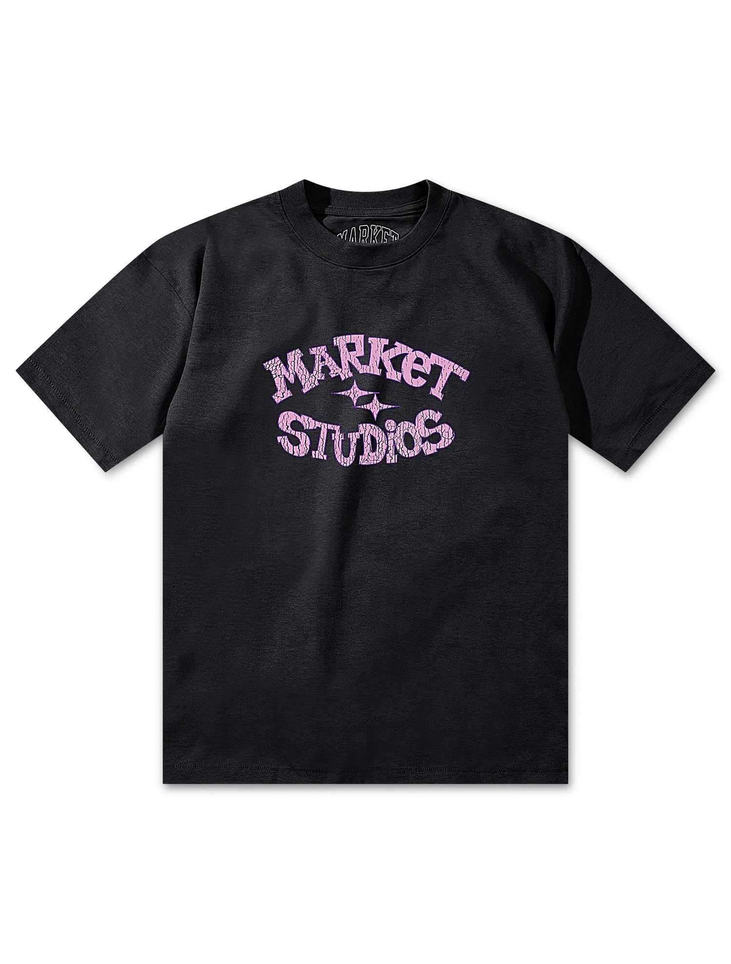 Market Studios Smiley Old School Tee - Washed Black by Denim Exchange