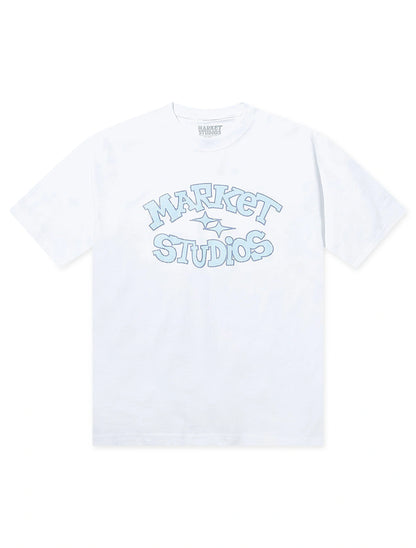 Market Studios Smiley Old School Tee - White by Denim Exchange
