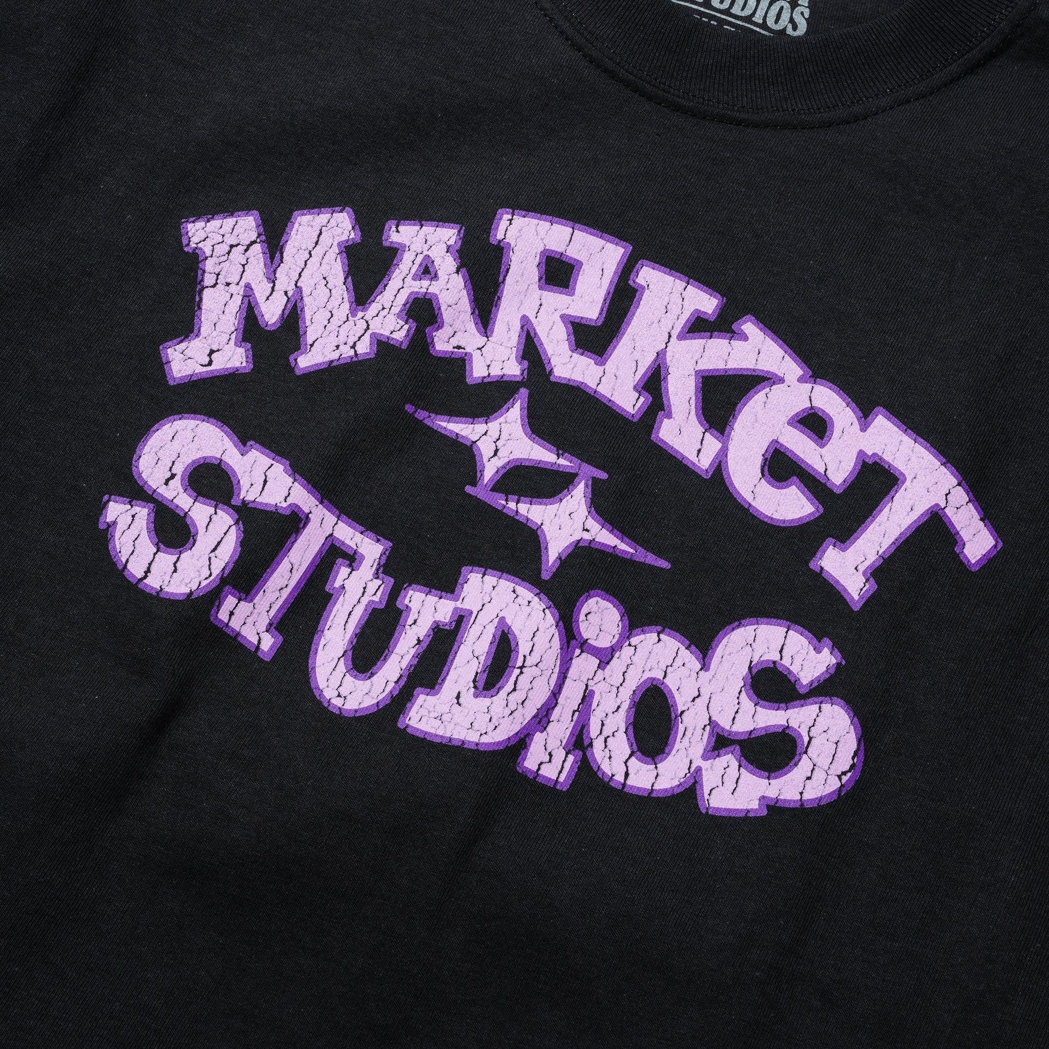 Market Studios Smiley Old School Tee - Washed Black by Denim Exchange