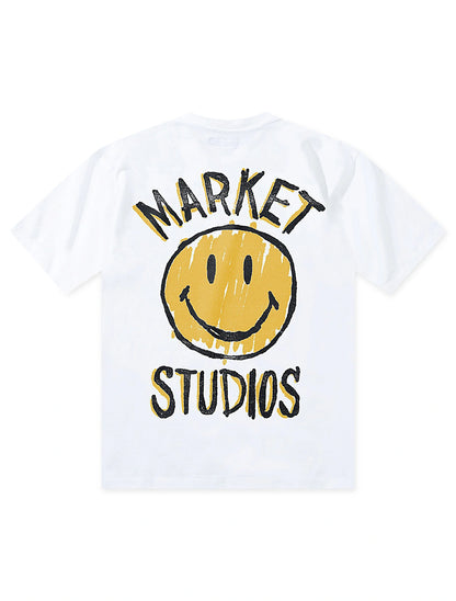 Market Studios Smiley Doodle Tee - White by Denim Exchange