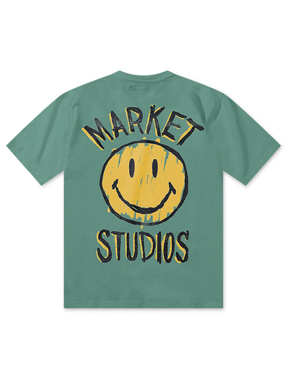 Market Studios Smiley Doodle Tee - Malachite Green by Denim Exchange